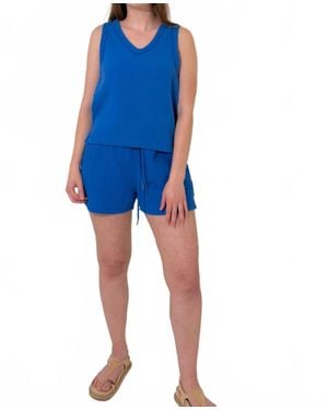 Bobi Wide Leg Shorts - Blue