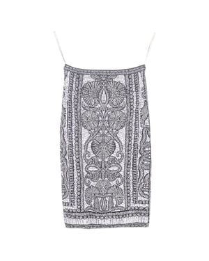 Hervé Léger Printed Jacquard Mini Skirt - Gray