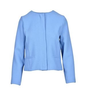 Marella Light Cropped Cotton-Blend Jacket - Blue