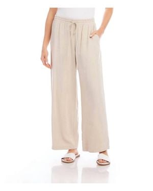 Karen Kane Drawstring Wide Leg Pants - Natural