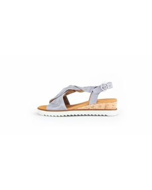 Gabor 42.751 Flat Cork Wedge Sandals - Black