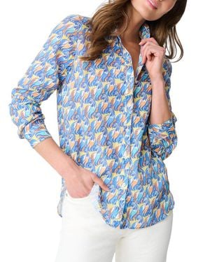 J.McLaughlin Britt Linen Blouse - Blue