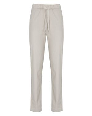 Panicale Elastic Waist Linen Pants - Gray