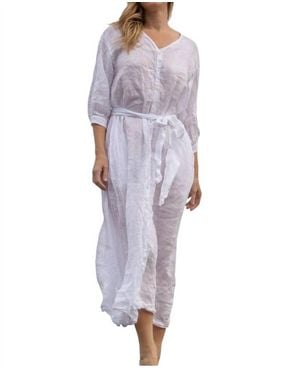 CP Shades Corine Linen Maxi Dress - Purple