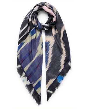 Jane Carr The Ikat Square Scarf - Blue