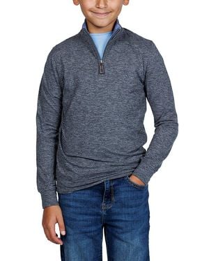 Tailorbyrd Brushed Melange Super Soft 1/4-Zip Pullover - Blue