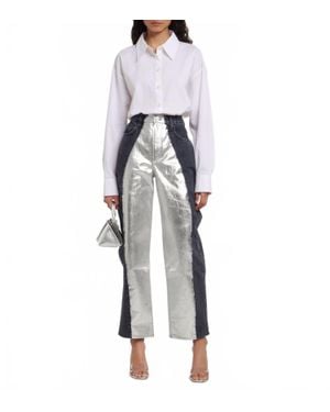 FRAME Pierced Straight Leg Denim Jeans - Multicolor