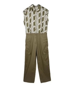 Liu Jo Geometric Print Cotton Jumpsuit - Green