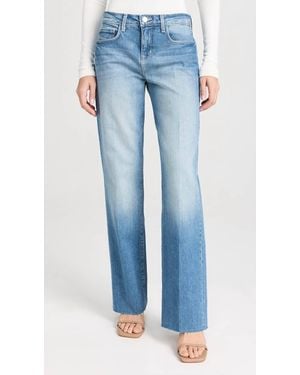L'Agence Tiana Wide Leg Jeans - Blue