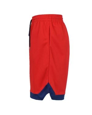 Galaxy By Harvic Premium Active Moisture Wicking Workout Mesh Shorts With Trim - Red