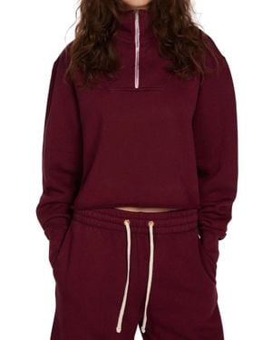 Les Tien Haley Half Zip Sweater - Red
