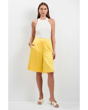 Trina Turk Chiana Satin Shorts - Yellow