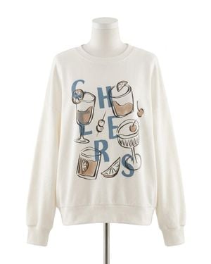 Z Supply Cheers Sunday Long Sleeve Sweatshirt - White