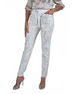 FRANK LYMAN Cora Animal Print Pants - Blue