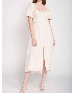 En Saison Cecilia Puff Sleeve Dress - Natural