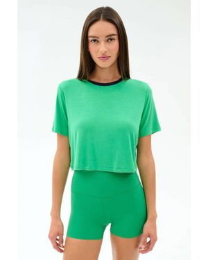 Splits59 Djuna Crop Ringer Top - Green