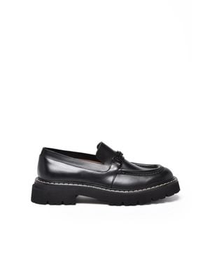 Ferragamo Leather Ignazio Loafers - Black