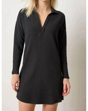 Lilla P Split Neck Collared Dress - Black