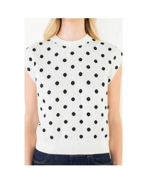 Thml Josephine Sleeveless Polka Dot Top - White