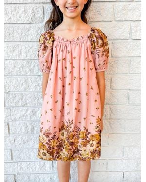 Sea Viktoria Print Puff Sleeve Dress - Pink