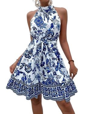Kayla Paris Printed Mini Dress - Blue