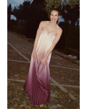 L'idée Tie Strapless Maxi Gown - Brown