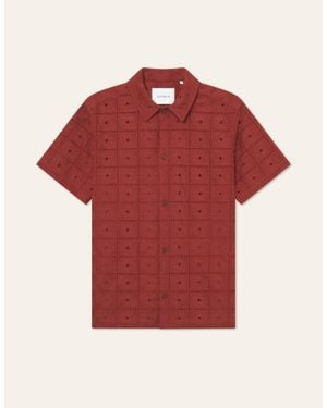Les Deux Hector Anglaise Short Sleeve Shirt - Red