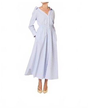 Rosie Assoulin Falling Off The Shoulder Dress - Blue