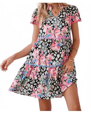 Willow Leopard Floral Mini Dress - White