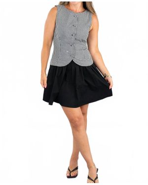 Olivaceous Angie Gingham Mini Dress - Black