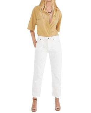 eTica Rhea Mid Rise Crop Jeans - White