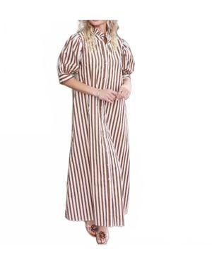 Karlie Abigail Stripe Maxi Dress - Brown