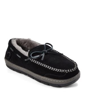 Dearfoams Fireside By Forster Genuine Shearling Moccasin - Black