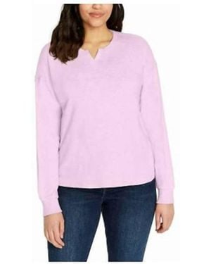 Buffalo David Bitton Long Sleeve Crew Neck Top - Pink
