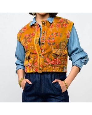 Ivy Jane Velveteen Vest - Orange