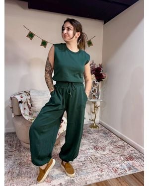 Bluivy Nikki Sleeveless Drawstring Waist Jumpsuit - Green