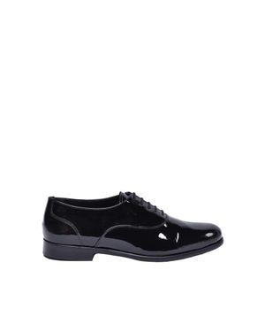 UNCONVENTIONAL ROYAL Patent Lace-Up Shoes - Black