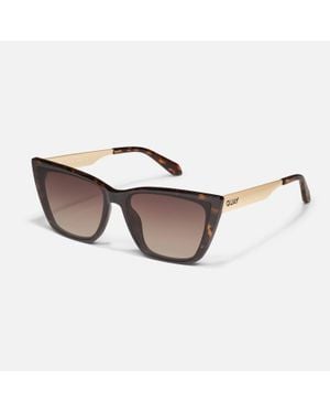 Quay Call The Shots Cat Eye Polarized Sunglasses - Metallic
