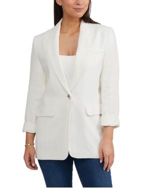 Ellen Tracy Blazer With Contrast Lining - White