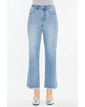 Kancan Bri High Rise Slim Wide Leg Jeans - Blue