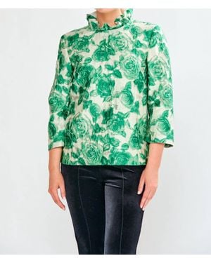 Sara Campbell Finch A-Line Blouse - Green