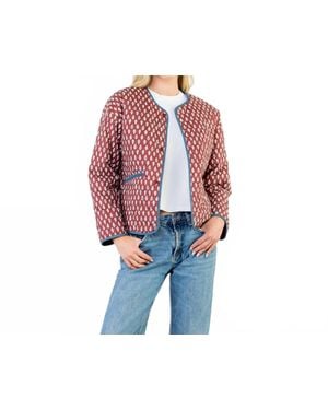 Thml Print Detailed Quilted Jacket - Red