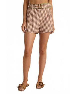 Thomas & Lourdes Maya Gingham Short - Natural