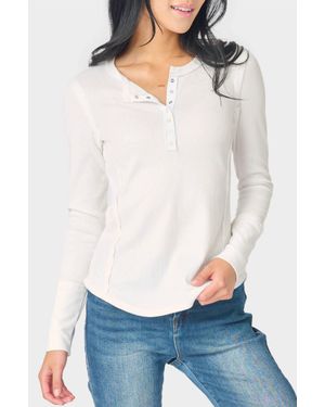 Gibsonlook Thermal Long Sleeve Henley Tee - White
