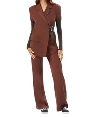 WeWoreWhat Rib Sleeve Blazer - Red