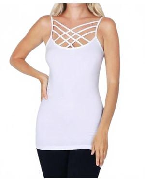 Aaaaa Fashion Criss Cross Seamless Cami - White