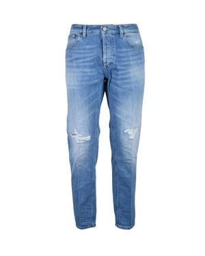 Dondup Light Brighton Carrot Fit Cotton Jeans - Blue
