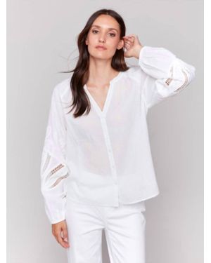 Charlie b Embroidery Button-Front Blouse - White