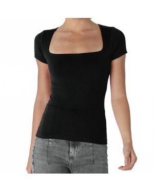 Nikibiki Square Neck Top - Black