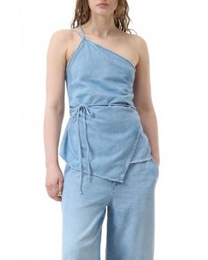 Closed Denim Wrap Top - Blue